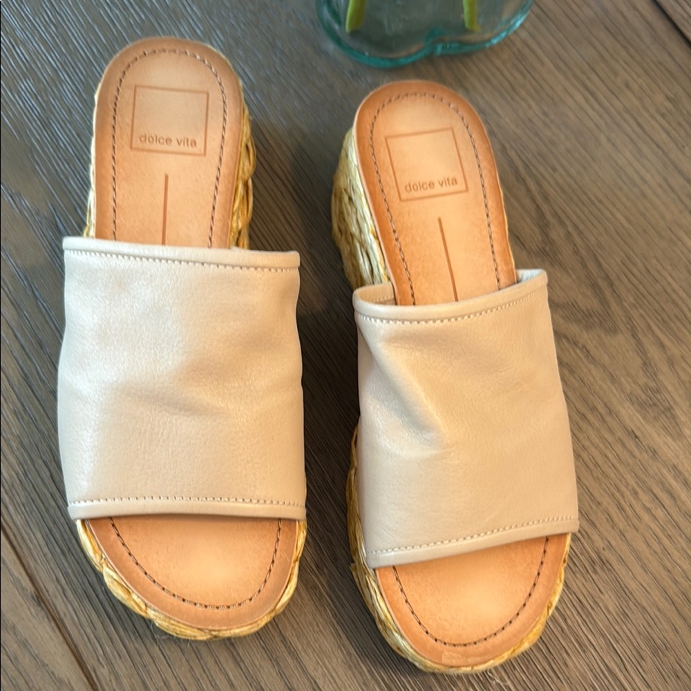 Dolce Vita Tan Espadrille Slides